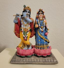 Sri Sri Radha Krishna on seperate lotus 5.75 inches